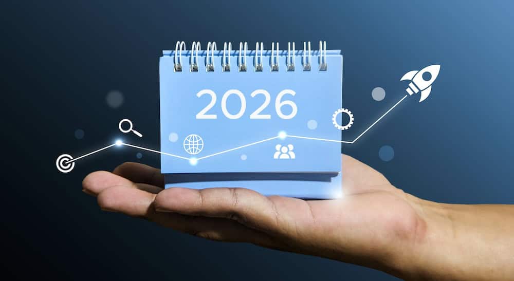 The 2026 new year business goals concept, Business plan and target, Planning and challenge business strategy, Growing business in 2026