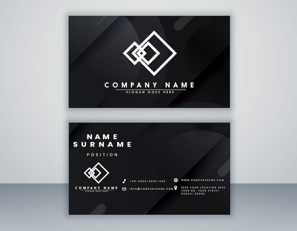 Business card template. modern design with black color and grey color. minimal Eps 10